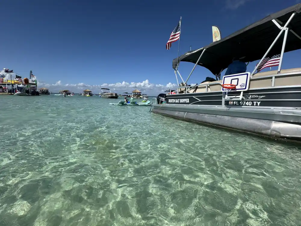 Crab Island Destin sandbar party boats and fun atmosphere